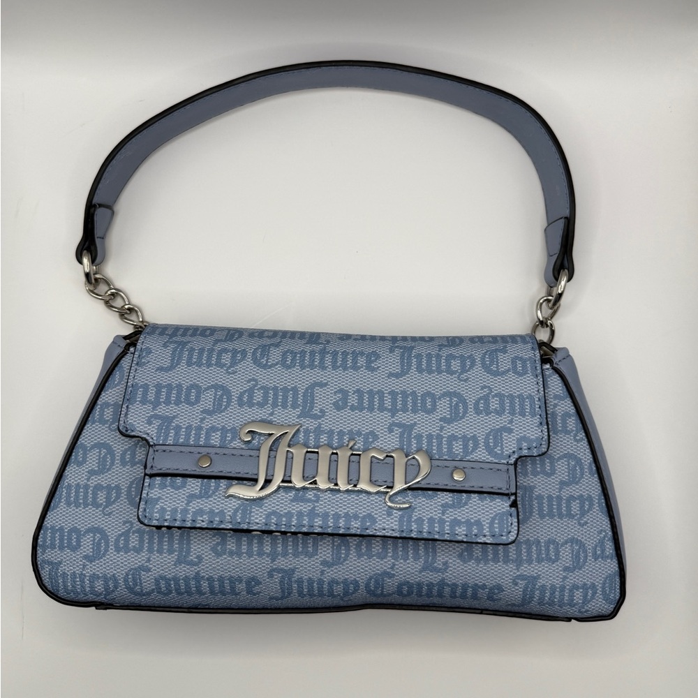 Small Juicy Couture Light Blue Logo Shoulder Bag